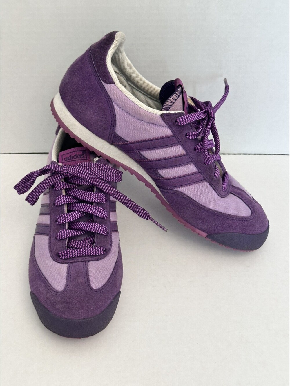 Vintage Rare Adidas Dragon 2012 Y2K Suede Leather Athletic Shoe Purple Womens 6